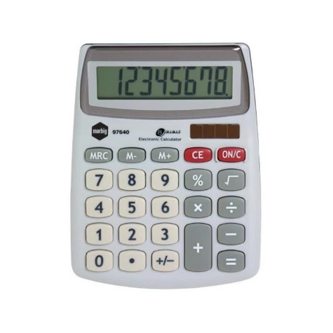 Picture of Marbig Compact Silver Desktop Calculator 8-Digit Display