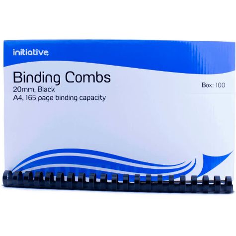 Picture of Initiative A4 Binding Combs Black 20MM Pack of 100