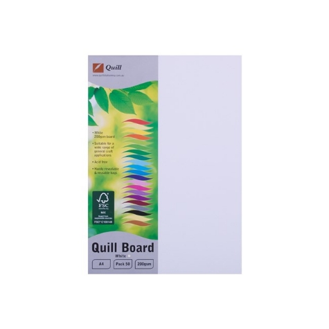Picture of Quill White Board Paper 200GSM Pack 50