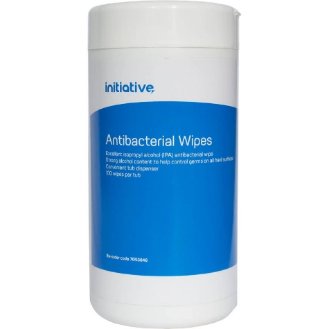 Picture of Initiative Antibacterial Wipes Tub of 100