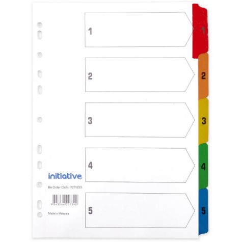 Picture of Initiative White 1-5 Tab Index Dividers