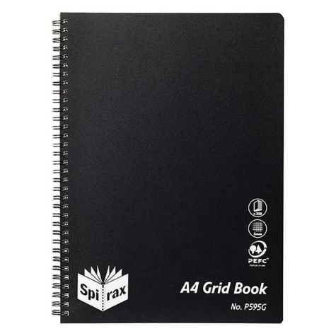 Picture of Spirax Side-Open Grid Book Black 200 Pages