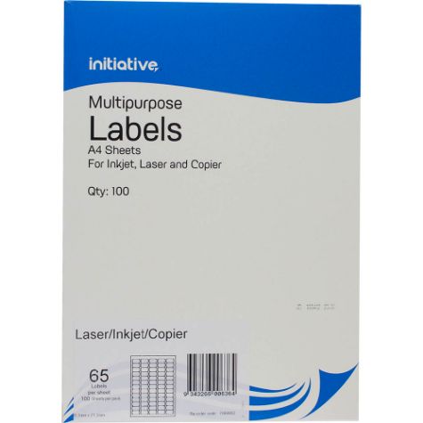 Picture of INITIATIVE MULTIPURPOSE LABELS 38.1 X 21.2MM 65 PER PAGE PACK 100