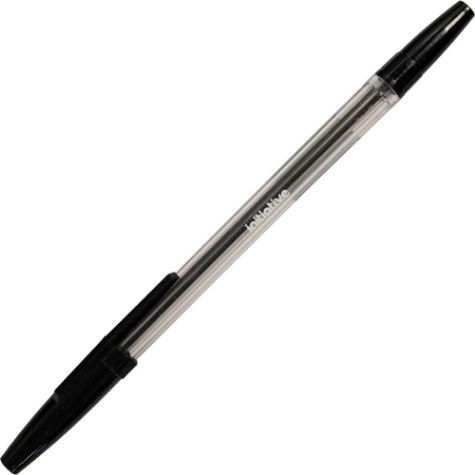 Picture of Initiative Black Ballpoint Pens Medium Box of 12