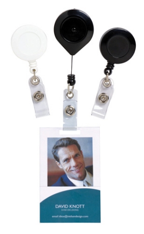 Picture of REXEL WHITE RETRACTABLE ID CARD HOLDER WITH STRAP