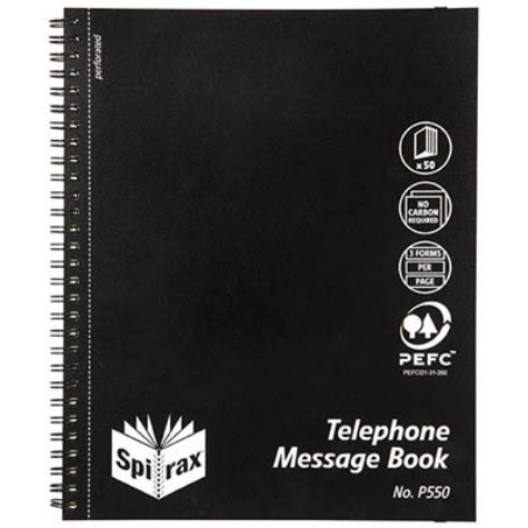 Picture of Spirax 550 Carbonless Telephone Message Book