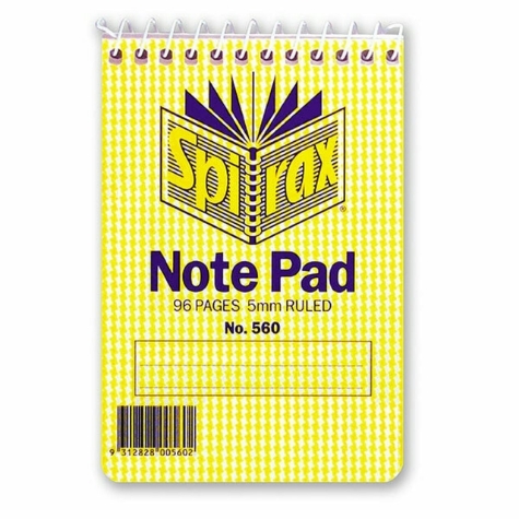 Picture of Spirax Top Opening Spiral Note Pad 96 Pages