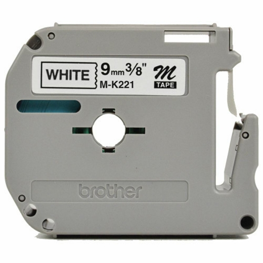 Picture of BROTHER M-K221 LABELLING TAPE 9MM BLACK ON WHITE