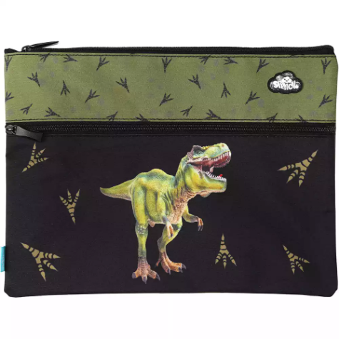 Picture of SPENCIL TWIN ZIP PENCIL CASE A4 DINOSAUR DISCOVERY