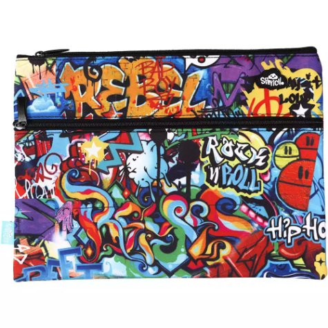 Picture of SPENCIL TWIN ZIP PENCIL CASE A4 STREET ART