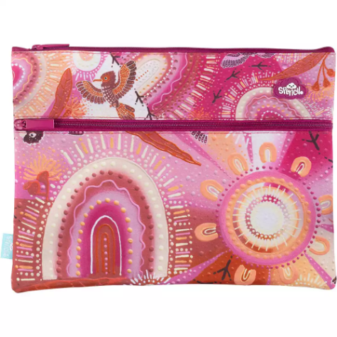 Picture of SPENCIL TWIN ZIP PENCIL CASE A4 YARRAWALA
