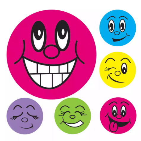 Picture of AVERY 69618 MERIT STICKERS MINI SMILEY FACE 13MM ASSORTED COLOURS PACK 800