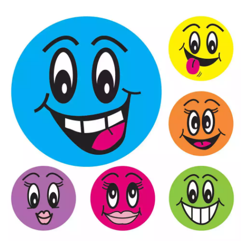 Picture of AVERY 69619 MERIT STICKERS SMILEY FACE 43MM ASSORTED COLOURS PACK 102