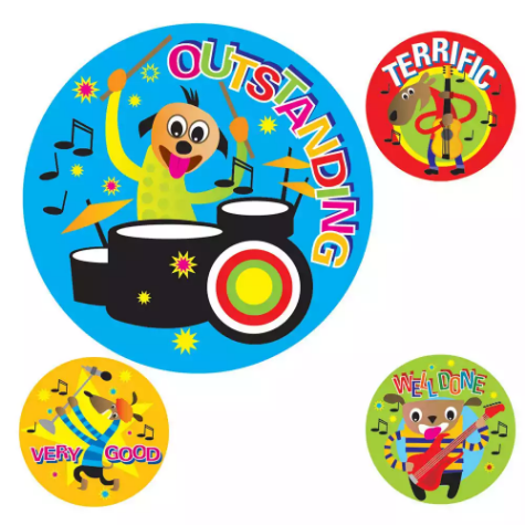 Picture of AVERY 69621 MERIT STICKERS CARTOON BAND 30MM ASSORTED COLOURS PACK 102