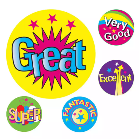 Picture of AVERY 69623 MERIT STICKERS MULTI CAPTIONS 22MM ASSORTED COLOURS PACK 200