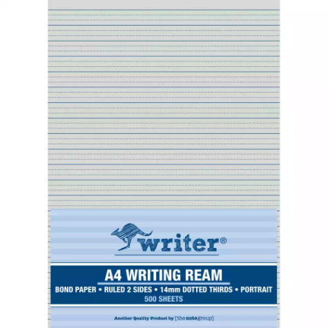 Picture of WRITER WRITING PAPER 14MM DOTTED THIRDS PORTRAIT 500 SHEETS A4