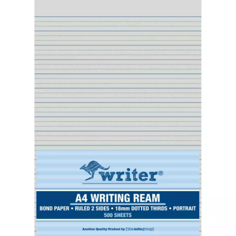 Picture of WRITER WRITING PAPER 18MM DOTTED THIRDS PORTRAIT 500 SHEETS A4