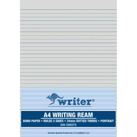Picture of WRITER WRITING PAPER 24MM DOTTED THIRDS PORTRAIT 500 SHEETS A4