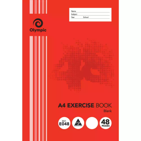 Picture of OLYMPIC E048 EXERCISE BOOK UNRULED 55GSM 48 PAGE A4