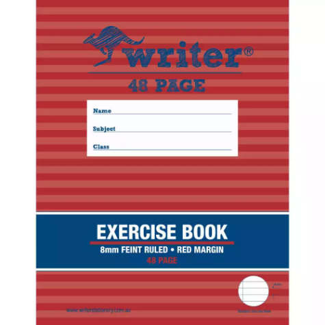 Picture of WRITER EXERCISE BOOK FEINT RULED 8MM 60GSM 48 PAGE 225 X 175MM