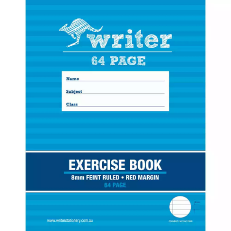 Picture of WRITER EXERCISE BOOK FEINT RULED 8MM 60GSM 64 PAGE 225 X 175MM