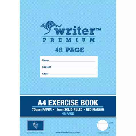 Picture of WRITER PREMIUM EXERCISE BOOK RULED 11MM 70GSM 48 PAGE A4 ICE CREAM