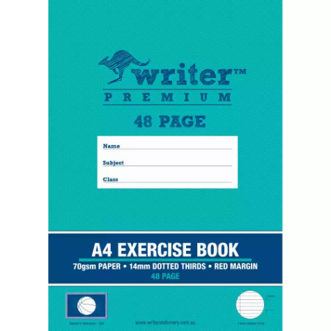 Picture of WRITER PREMIUM EXERCISE BOOK DOTTED THIRDS 14MM 70GSM 48 PAGE A4 BALL