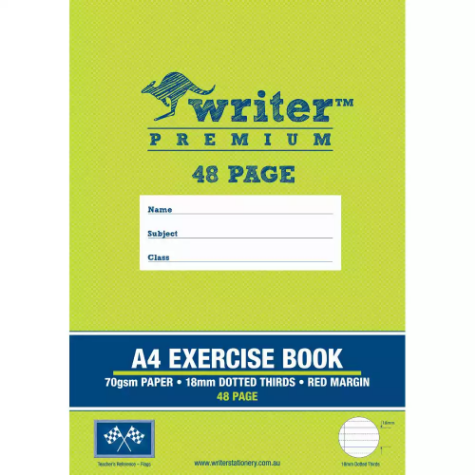 Picture of WRITER PREMIUM EXERCISE BOOK DOTTED THIRDS 18MM 70GSM 48 PAGE A4 FLAGS