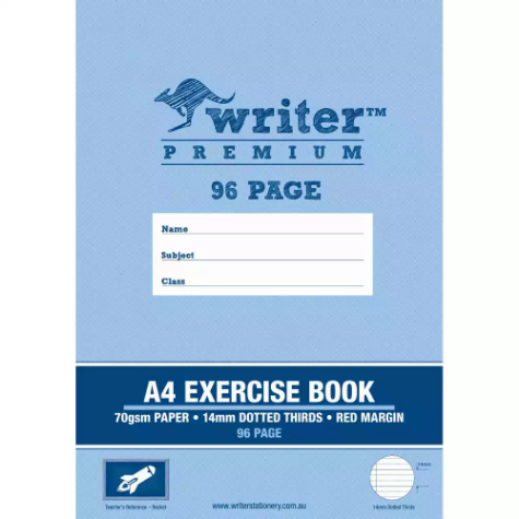 Picture of WRITER PREMIUM EXERCISE BOOK DOTTED THIRDS 14MM 70GSM 96 PAGE A4 ROCKET