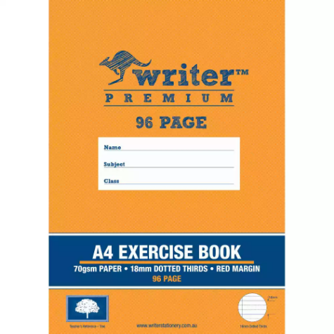 Picture of WRITER PREMIUM EXERCISE BOOK DOTTED THIRDS 18MM 70GSM 96 PAGE A4 TREE