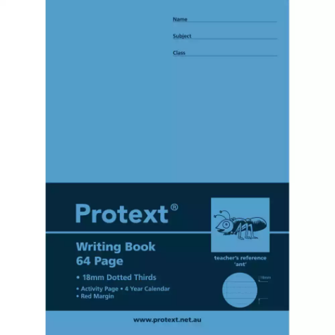 Picture of PROTEXT WRITING BOOK DOTTED THIRDS 18MM 70GSM 64 PAGE 330 X 240MM ANT ASSORTED