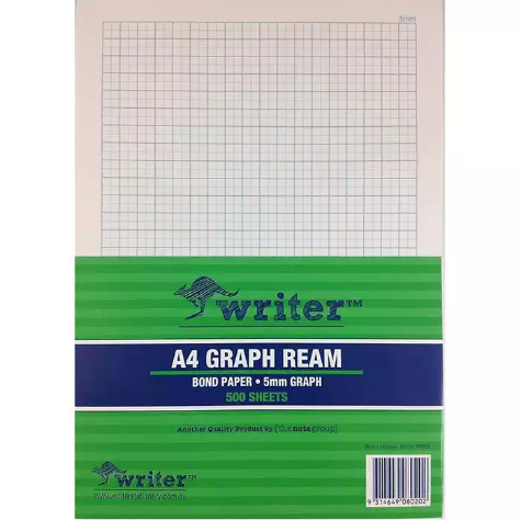 Picture of WRITER REAM GRAPH PAPER 5MM PORTRAIT 60GSM A4 500 SHEETS
