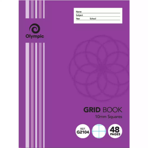 Picture of OLYMPIC G2104 GRID BOOK 10MM GRID 55GSM 48 PAGE 225 X 175MM