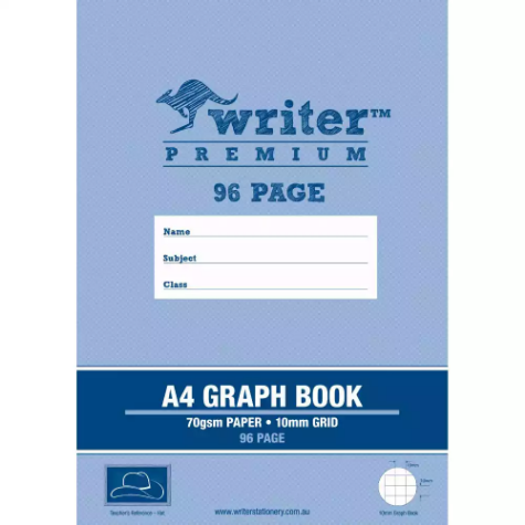 Picture of WRITER PREMIUM GRAPH BOOK 10MM 70GSM 96 PAGE A4 HAT