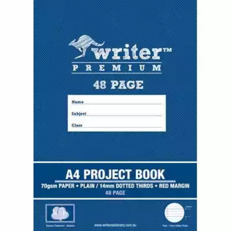 Picture of WRITER PREMIUM PROJECT BOOK 14MM PLAIN/DOTTED THIRDS 70GSM 48 PAGE A4 BALLOONS