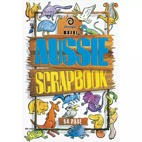Picture of OLYMPIC S332 SCRAPBOOK AUSSIE ANIMALS BLANK 67GSM 64 PAGE 335 X 240MM