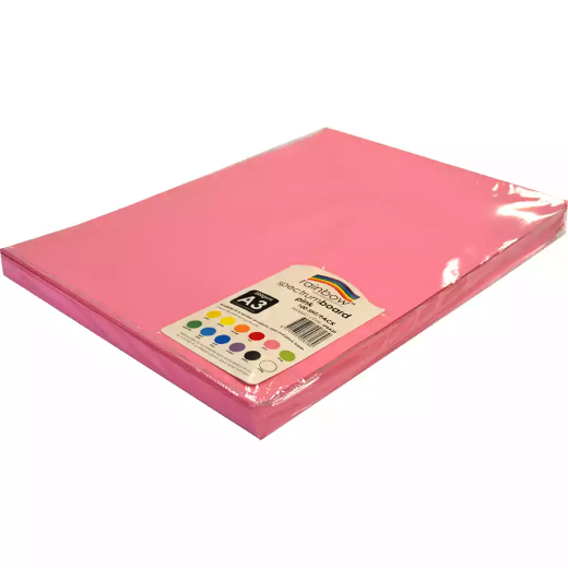 Picture of RAINBOW SPECTRUM BOARD 220GSM A3 PINK PACK 100