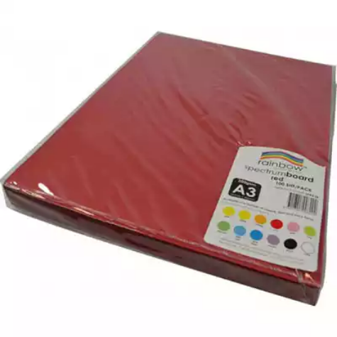 Picture of RAINBOW SPECTRUM BOARD 220GSM A3 RED PACK 100