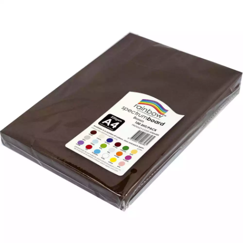 Picture of RAINBOW SPECTRUM BOARD 220GSM A4 BROWN PACK 100