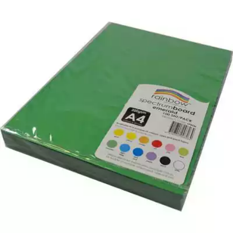 Picture of RAINBOW SPECTRUM BOARD 220GSM A4 EMERALD GREEN PACK 100