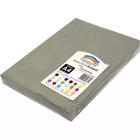 Picture of RAINBOW SPECTRUM BOARD 220GSM A4 GREY PACK 100