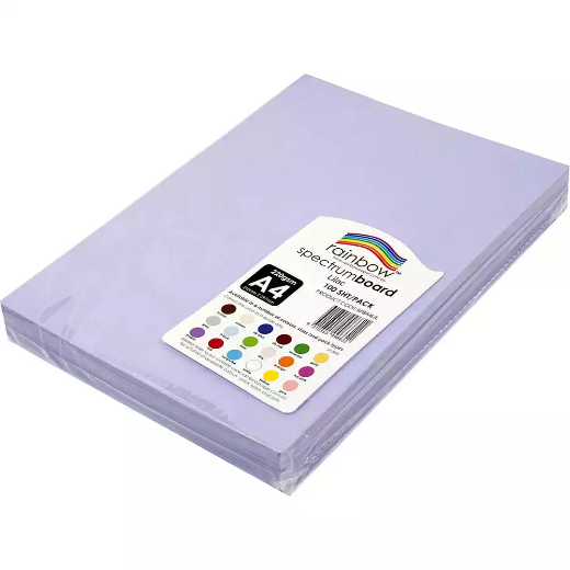 Picture of RAINBOW SPECTRUM BOARD 220GSM A4 LILAC PACK 100