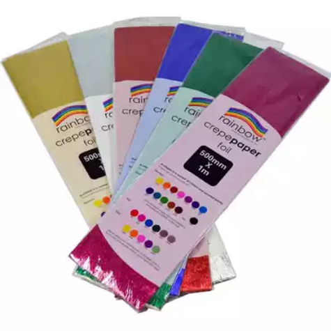 Picture of RAINBOW CREPE PAPER FOIL 500MM X 1M ASSORTED PACK 6