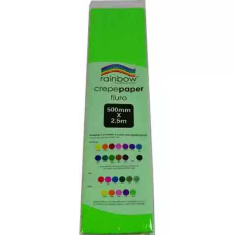 Picture of RAINBOW CREPE PAPER 500MM X 2.5M FLURO GREEN