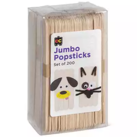 Picture of EDUCATIONAL COLOURS JUMBO POPSTICKS NATURAL PACK 200
