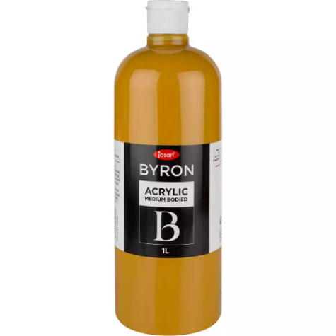 Picture of JASART BYRON ACRYLIC PAINT 1 LITRE YELLOW OXIDE