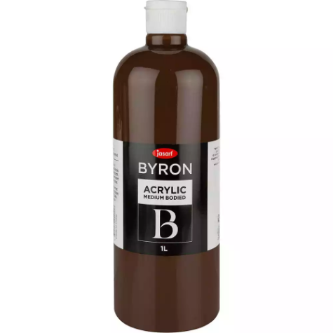 Picture of JASART BYRON ACRYLIC PAINT 1 LITRE BURNT UMBER