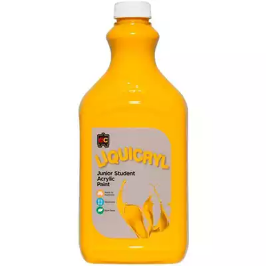 Picture of EDUCATIONAL COLOURS LIQUICRYL JUNIOR STUDENT PAINT 2 LITRE WARM YELLOW