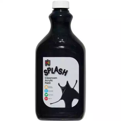 Picture of EDUCATIONAL COLOURS SPLASH CLASSROOM ACRYLIC PAINT 2 LITRE LICORICE BLACK