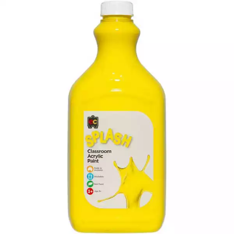 Picture of EDUCATIONAL COLOURS SPLASH CLASSROOM ACRYLIC PAINT 2 LITRE SUNSHINE YELLOW